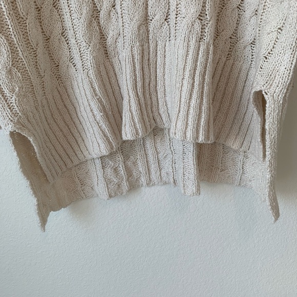 Free People Easy Cable V Ivory Knit Sweater - Picture 10 of 13